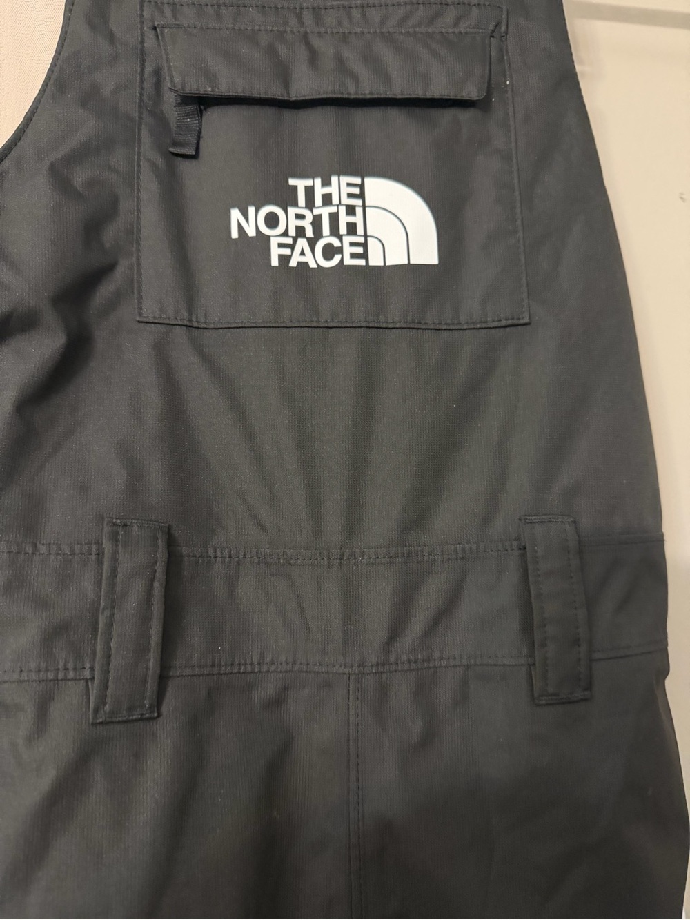 The North Face Men's Black Cargo Overalls with Logo Pocket